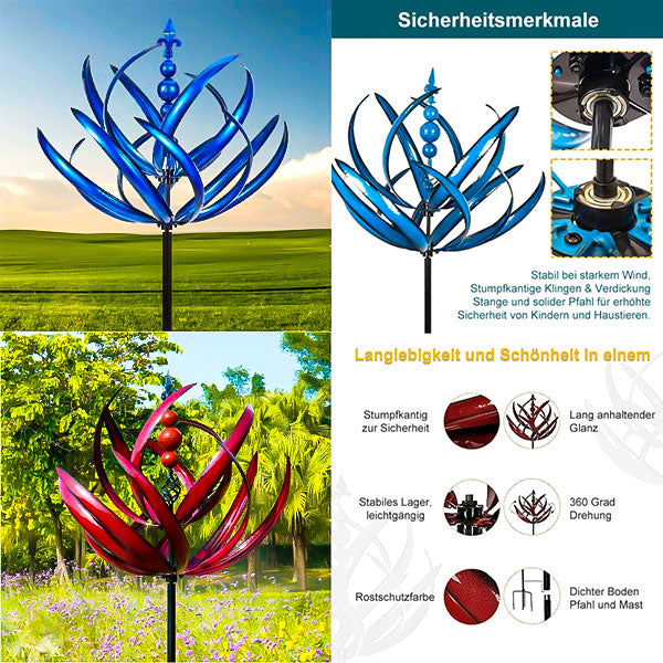 Garden Metal Wind Chime Blue – Rotating, Weather-Resistant