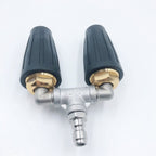 High-pressure nozzle with double turbo for intensive cleaning