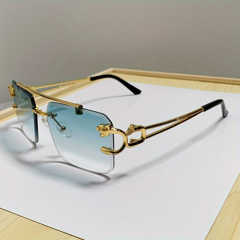 Randlose Sonnenbrille Herren mit Tigerdesign