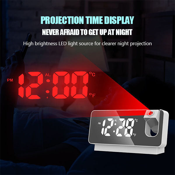 LED projection alarm clock with ceiling display