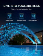 Solar-Poolbrunnen mit RGB-LED-Licht – Doppelbogen, Fernbedienung