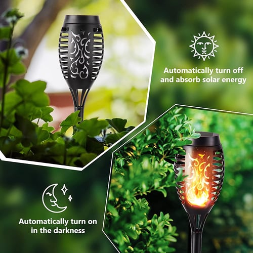 Solar-Gartenfackel mit Flammenlicht-Effekt