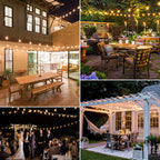 Weatherproof LED string lights with Edison bulbs