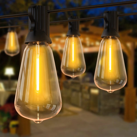 Wetterfeste LED-Lichterkette mit Edison-Birnen