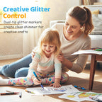 Glitter Felt Tip Pens Double-Ended – 2 Tips per Pen