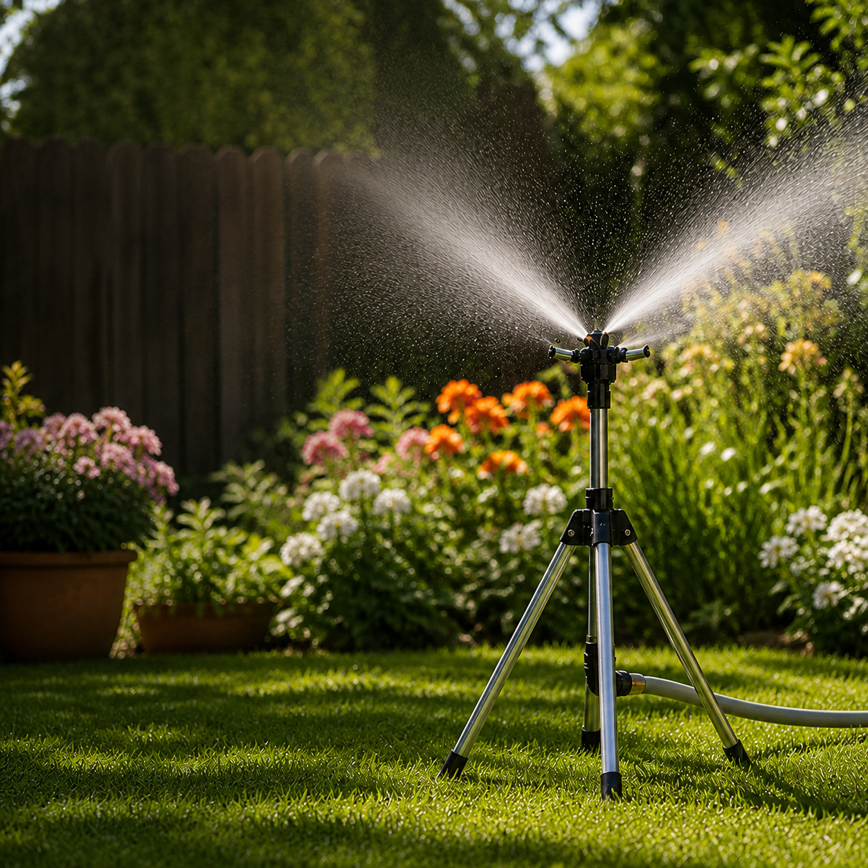 Gartenbewässerung 360° mit höhenverstellbarem Sprühkopf