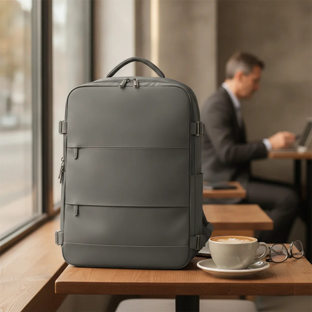 Der Rucksack, der mit Ihnen durch den Terminal geht