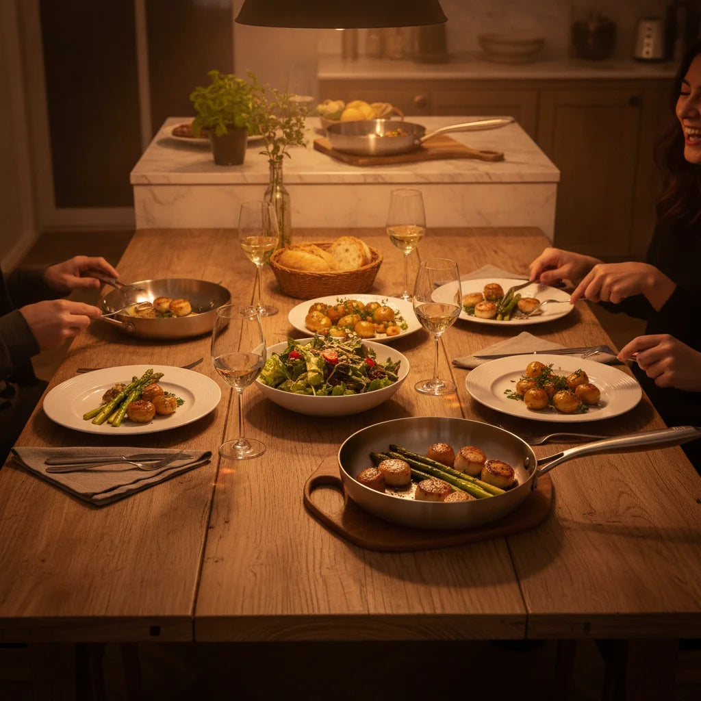 Beim Kochen für Gäste