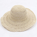 Straw sun hat with wide brim