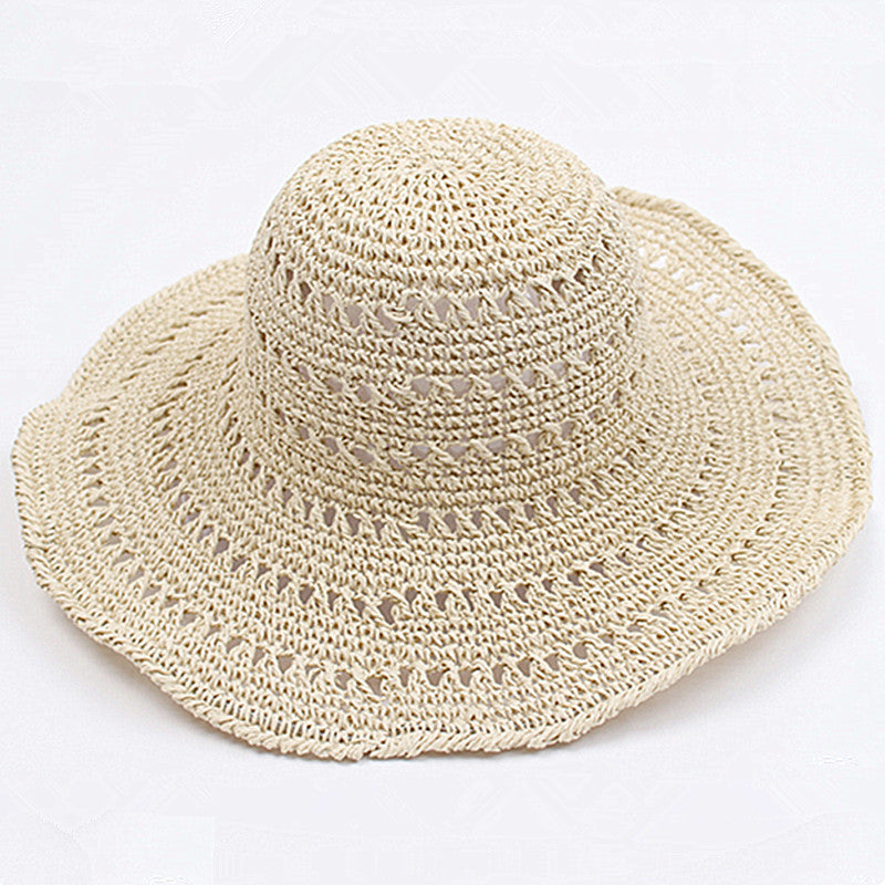 Straw sun hat with wide brim