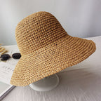 Straw sun hat with wide brim