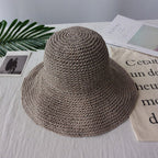 Straw sun hat with wide brim