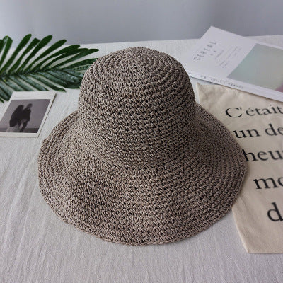 Straw sun hat with wide brim