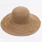 Straw sun hat with wide brim