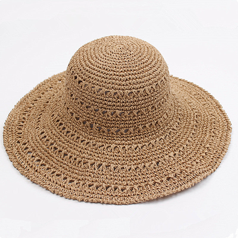 Straw sun hat with wide brim