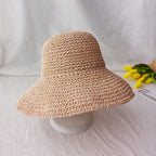 Straw sun hat with wide brim
