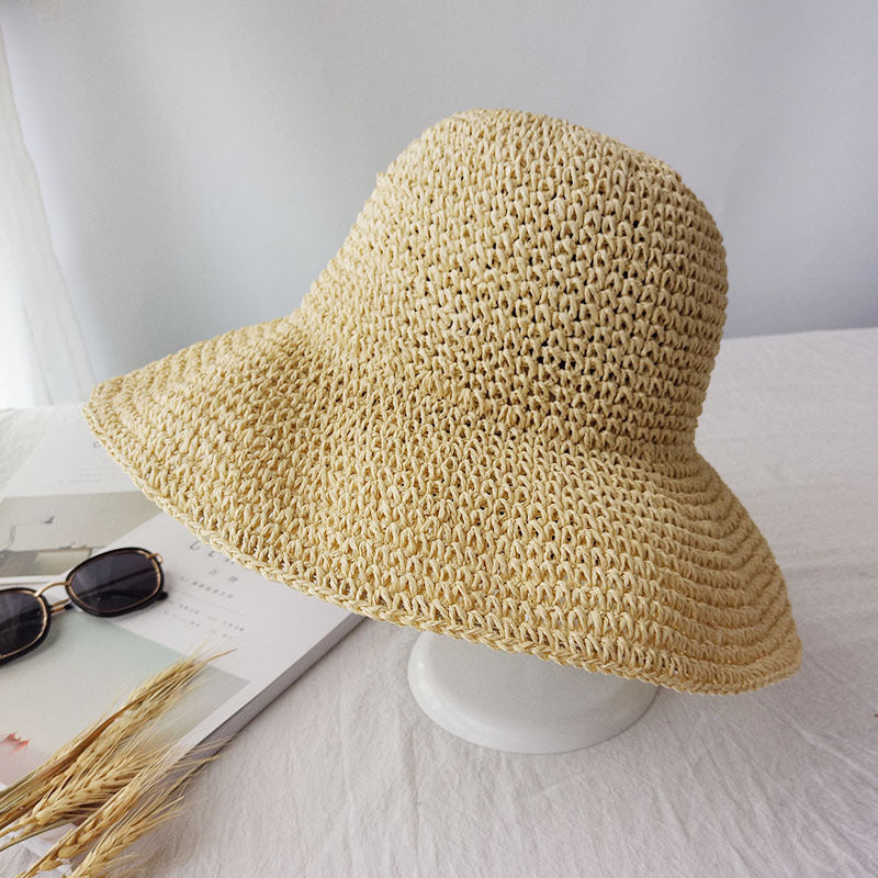 Straw sun hat with wide brim