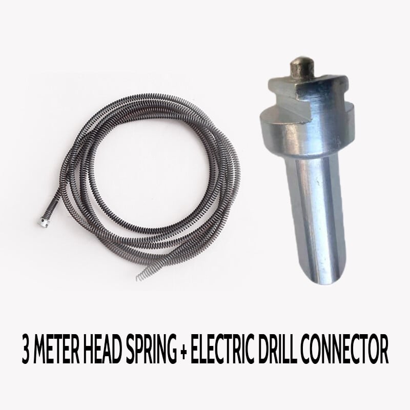 Drain cleaning spiral with drill adapter