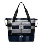 Foldable travel bag with wet compartment