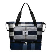 Foldable travel bag with wet compartment