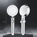 High-pressure shower head with 5 spray types and self-cleaning function