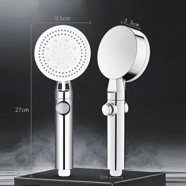 High-pressure shower head with 5 spray types and self-cleaning function