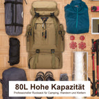 Hiking Backpack 80 Liters – Water-Repellent and Durable