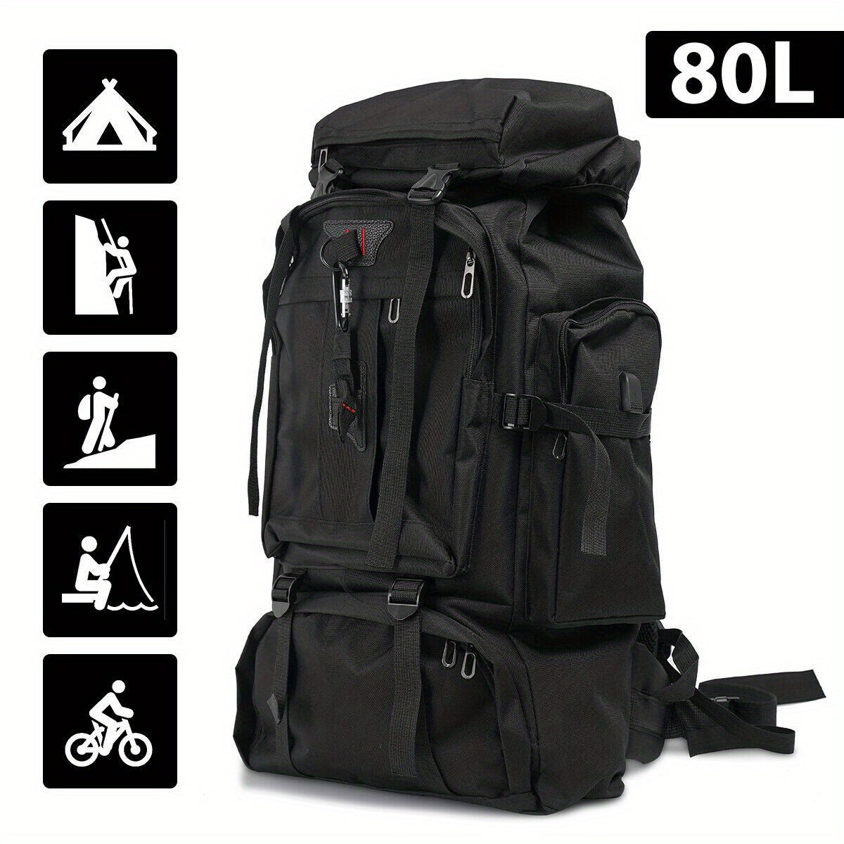 Hiking Backpack 80 Liters – Water-Repellent and Durable