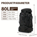 Hiking Backpack 80 Liters – Water-Repellent and Durable