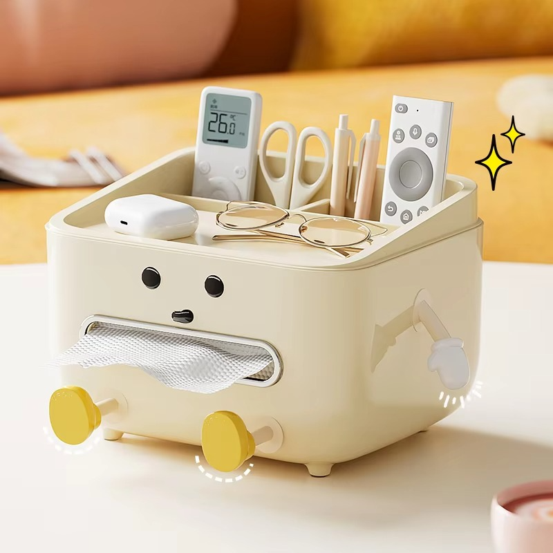 Schreibtisch-Organizer mit Rollen und Papiertuchspender