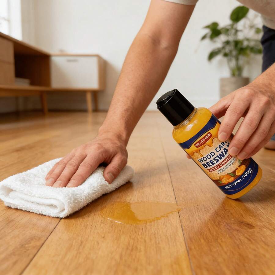 Beeswax wood polish with orange oil, creamy liquid, set of 2 (2 × 120 ml)