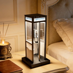 Telefonzelle Tischlampe Vintage Design Schwarz 21 cm