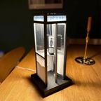 Telefonzelle Tischlampe Vintage Design Schwarz 21 cm