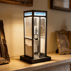 Telefonzelle Tischlampe Vintage Design Schwarz 21 cm