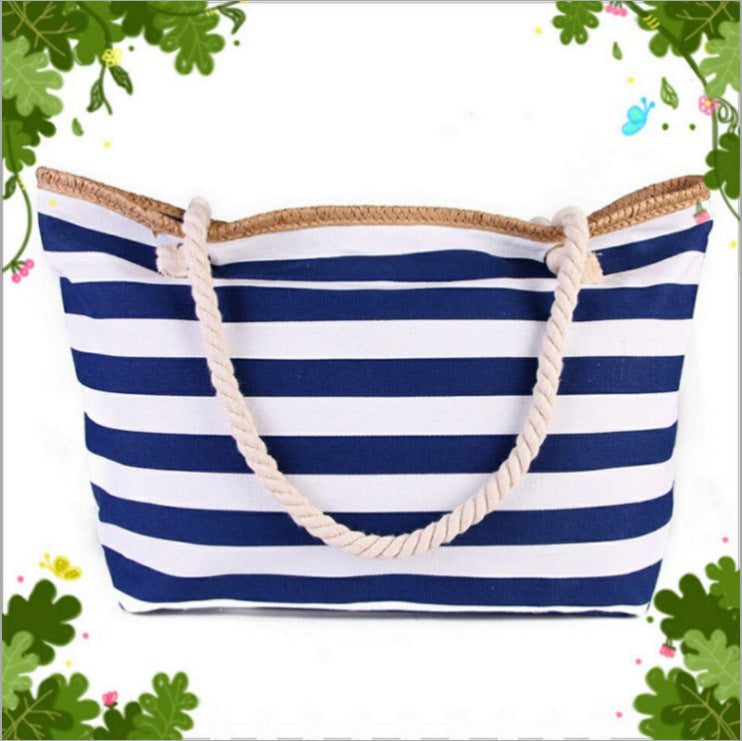 Strandtasche gestreift mit Seilhenkeln