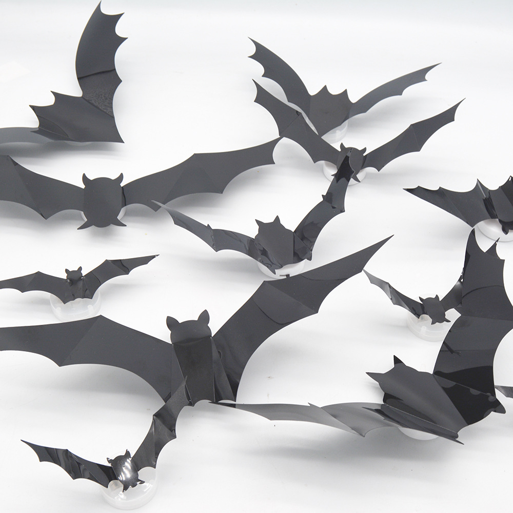 LED Fledermaus Deko 12-teilig mit 3D-Effekt