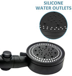 High-pressure shower head with 5 spray types and self-cleaning function