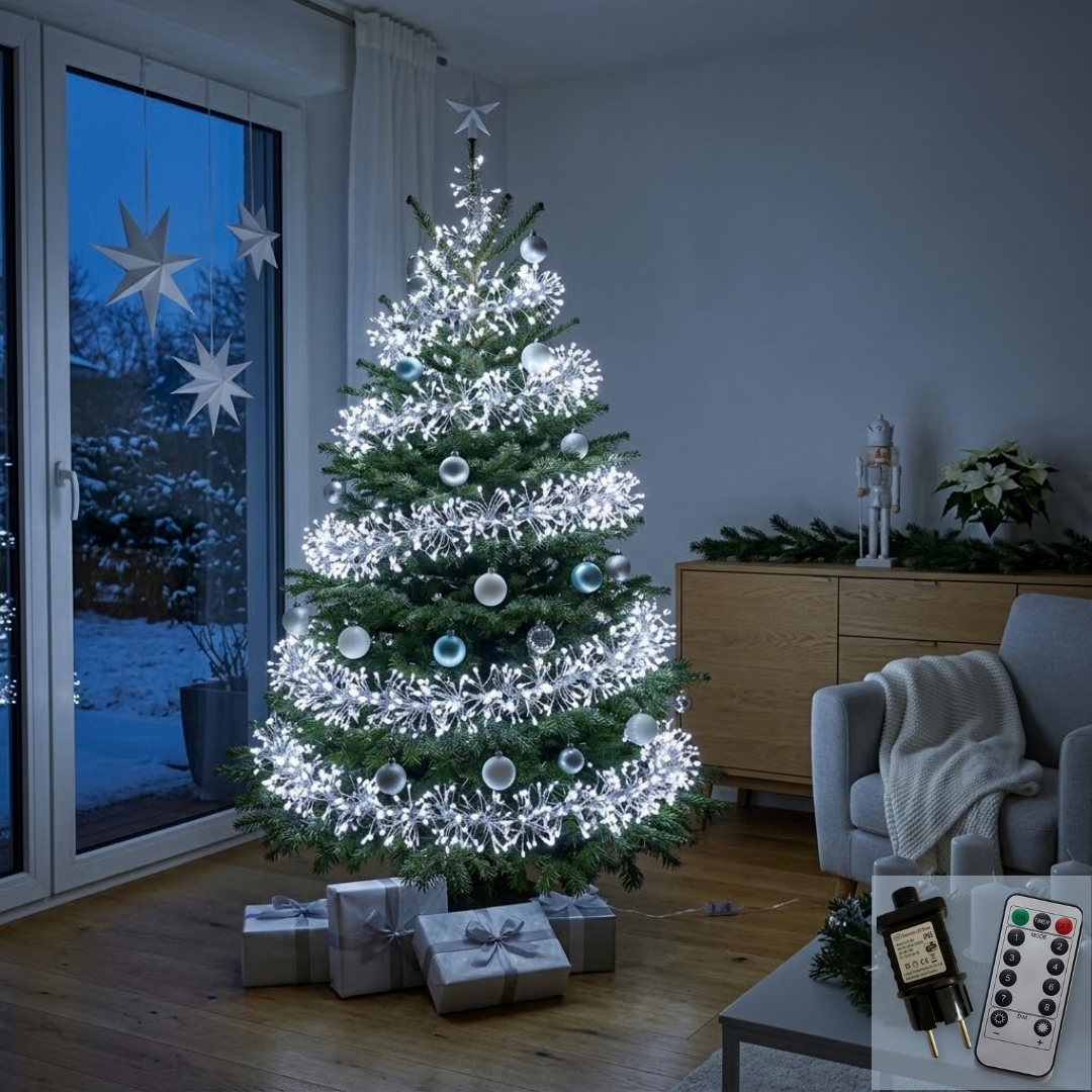 Cluster LED-Lichterkette Kupferdraht mit Fernbedienung & Timer, 3–30 m