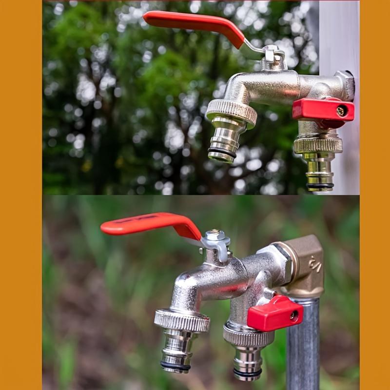 Doppel-Wasserhahn Edelstahl mit 2 Ausgängen
