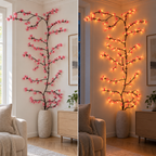 LED cherry blossom branch lights 1.6 m, 48 lights - warm white, with remote control