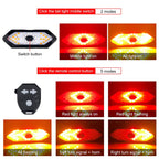 Bicycle rear light with remote control and turn signal