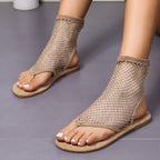 Netz-Sandalen mit Glitzer-Details