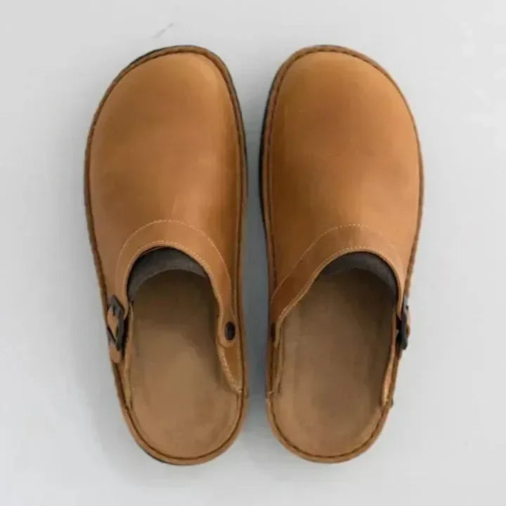 Leder-Pantoffeln Herren mit orthopädischem Fußbett