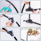 Automatic irrigation system with 360° spray nozzles