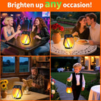 LED flame lantern with solar power