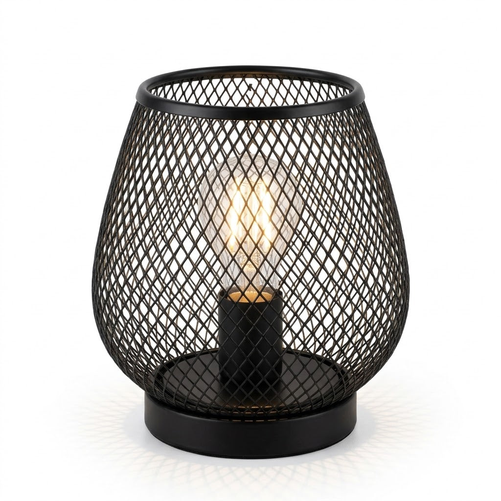 LED-Laterne aus Metallgeflecht, batteriebetrieben, 17 cm