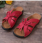 Women's Sandals with Bow and Wedge Heel – Orthopedic Insole