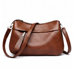 Soft Faux Leather Crossbody Bag – 3 Compartments