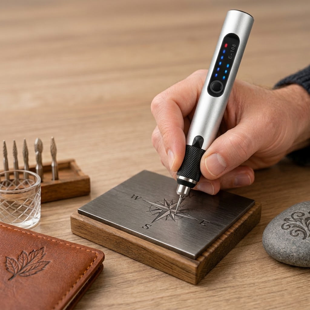 Elektrischer Gravierstift mit Akku, 3 Stufen bis 18.000 U/min, USB-C, Aluminium