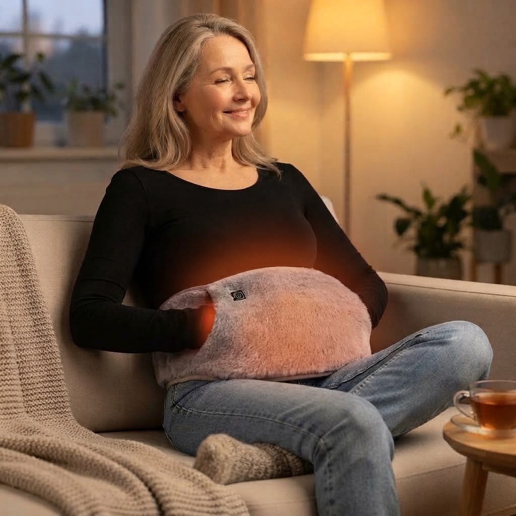Heated belt hand and stomach warmer with 3 temperature levels, USB
